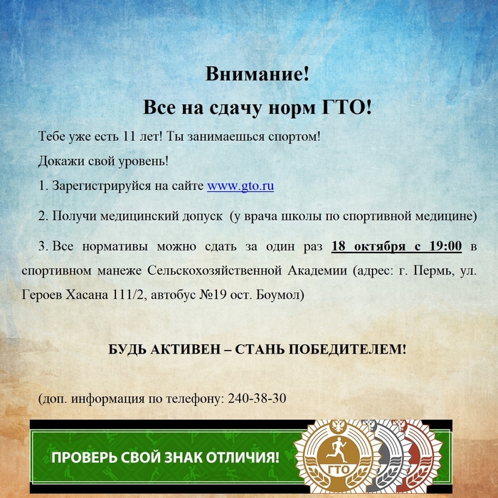 Все на сдачу норм ГТО!