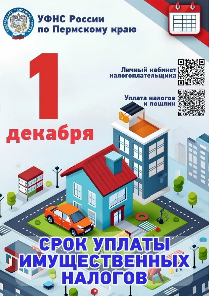 Напоминаем об уплате имущественных налогов!